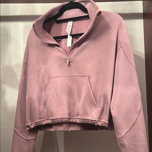 Lululemon Athletica Pink Cropped Long Sleeve Hoodie